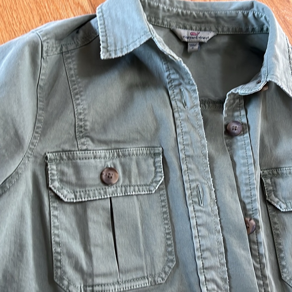Vineyard Vines Green Denim Jacket, Size Small - Picture 3 of 9